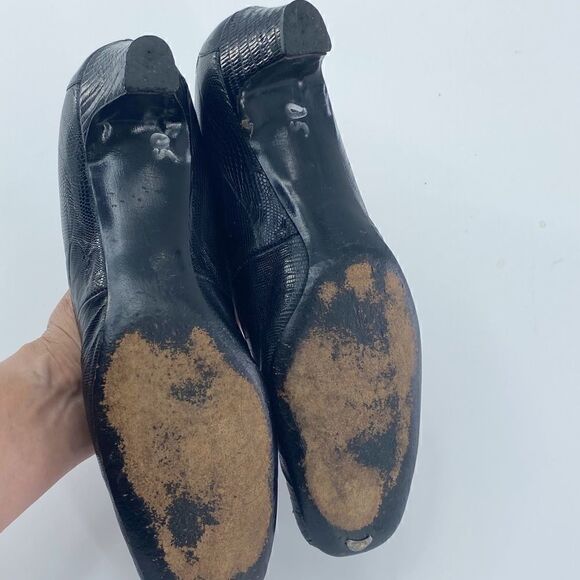 Juliano Women's Genuine Reptile Slip-On Styling Pump Heel Black Size 7.5 - Picture 8 of 8